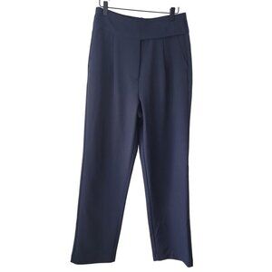 Y.A.S Navy Blue Trousers Pants Wide Leg Career Professional Women's L